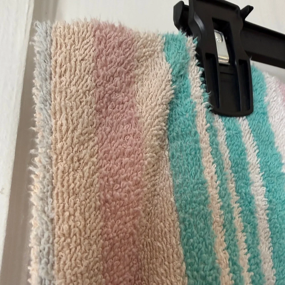 Vintage pink and green towel